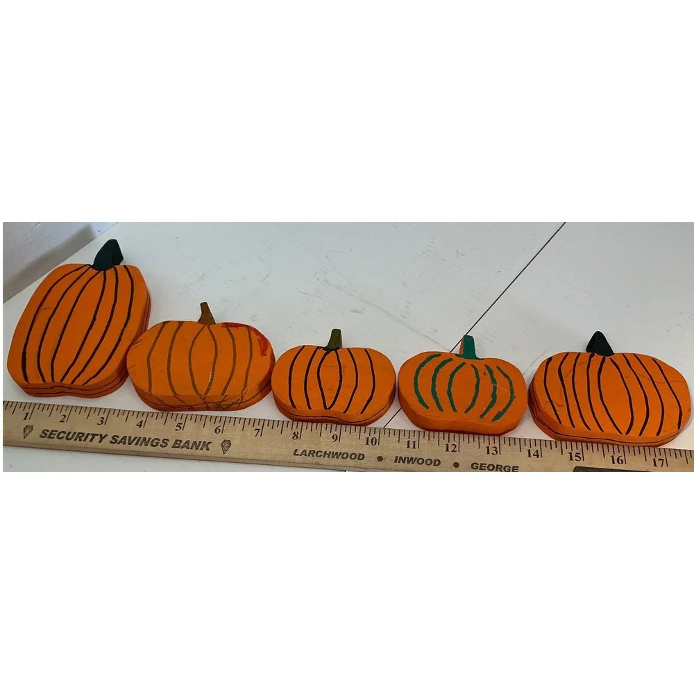Mud Pie Ghost Candy Dish and Wooden Pumpkin Blocks Halloween Decor Set